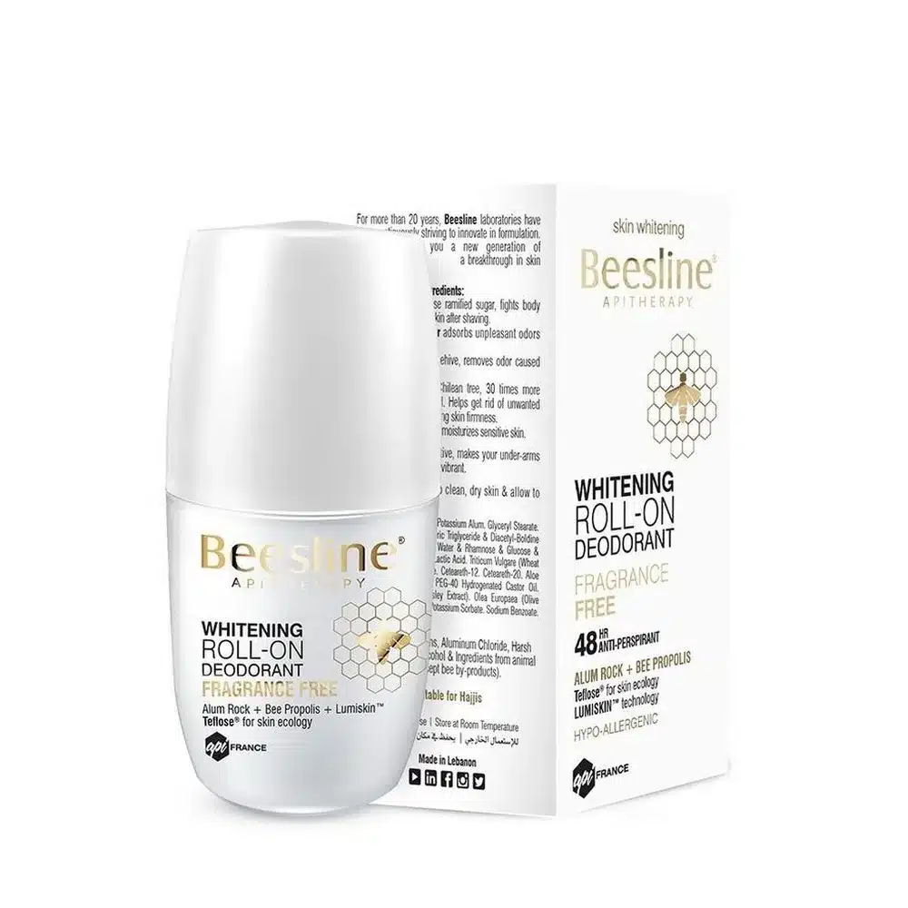BEESLINE-DEODORANT-ROLL-ON-WHITENING-FRAGRANCE-FREE-50-ML.webp بيزلين مزيل عرق رول تفتيح البشرة غير معطر 50 مل - الصورة 1