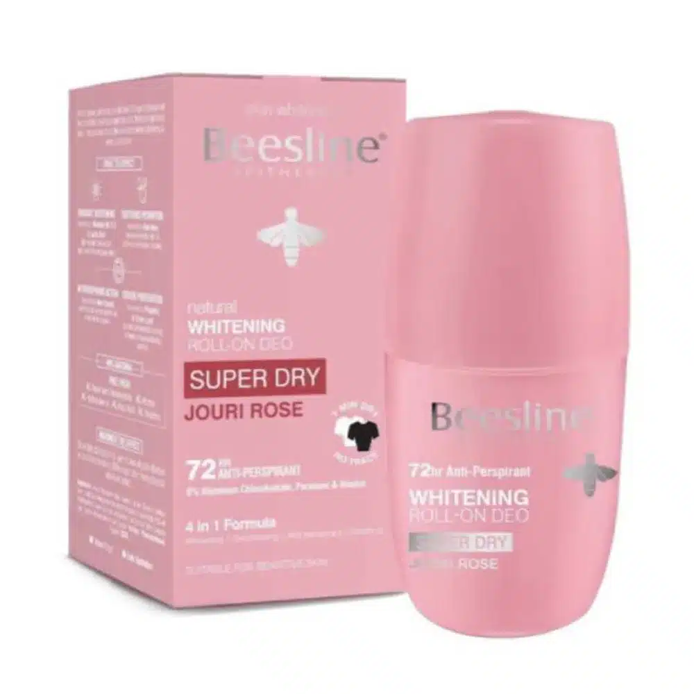 BEESLINE-DEODORANT-ROLL-ON-WHITENINGFOR-WOMEN-SUPER-DAY-JOURI-ROSE-50-ML.webp بيزلين مزيل عرق رول مفتح للنساء البشرة جفاف تام ورد جوري 50 مل - الصورة 1