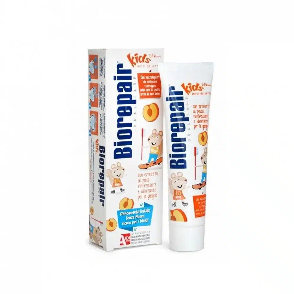 BIOREPAIR-TOOTH-PAST-KIDS-PEACH-FLAVOUR-0-6-YEAR-50-GM.webp بيوريبير معجون الاسنان للاطفال 0-6 سنوات بنكهة الخوخ 50 جم - الصورة 1