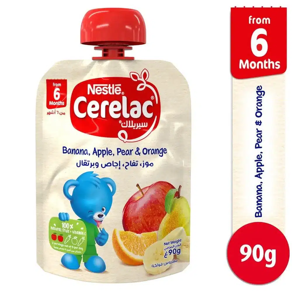 CERELAC-BABY-READY-MEAL-BANANA-APPLE-PEARS-AND-peach-90-GM-16-C.webp سيريلاك مهروس موز وتفاح واجاص وخوخ 90 جم - الصورة 1