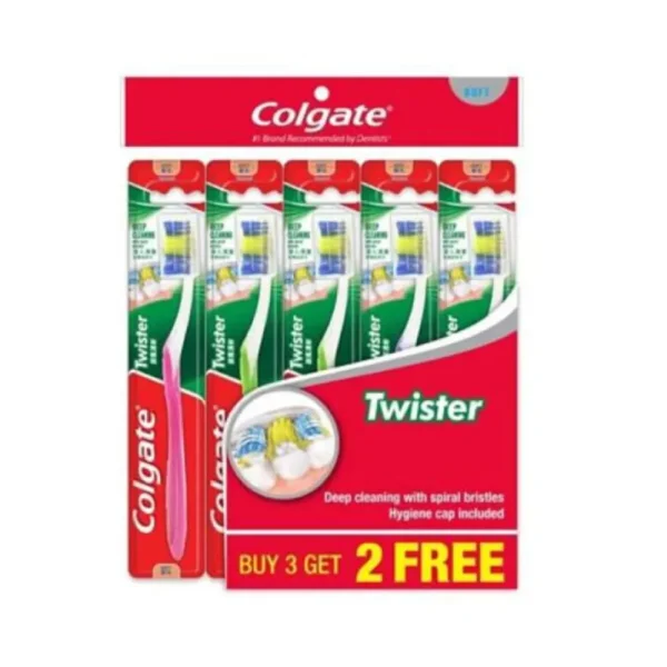 كولجيت فرشة اسنان شعيرات ناعمه ثلاثيه المفعول 5 حبات