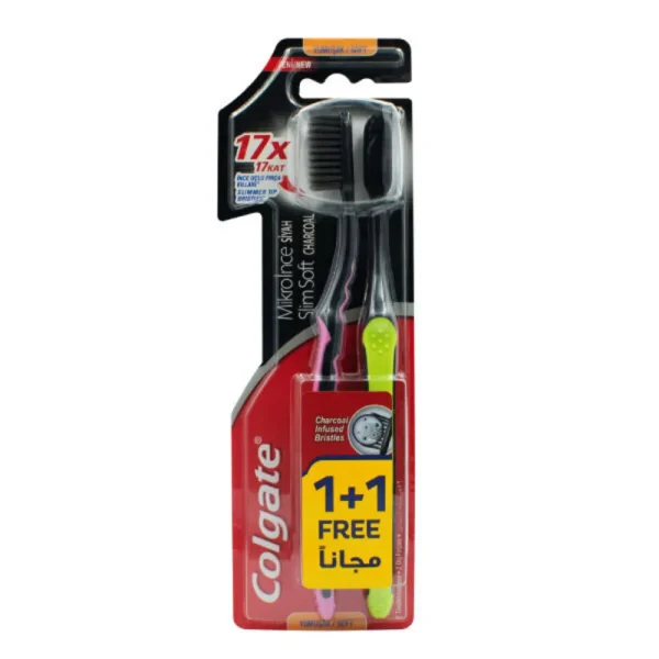 كولجيت فرشاة اسنان بالفحم 1+1 ناعمة