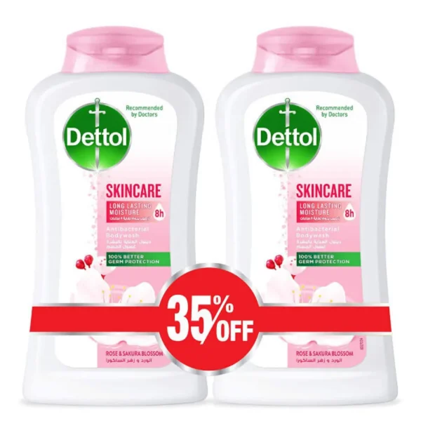 ديتول جل استحمام عناية للبشرة الورد و زهرة الساكورا 250 مل*2ق خصم عرض