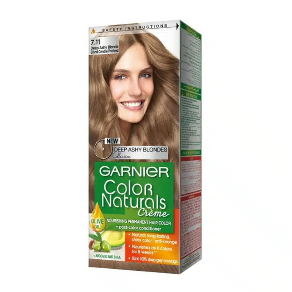 GARNIER-HAIR-DYE-COLOR-DEEP-ASHY-BLONDE-7.11.webp غارنييه صبغه شعر كولور ناتشرلز 7.11 اشقر رمادي - الصورة 1