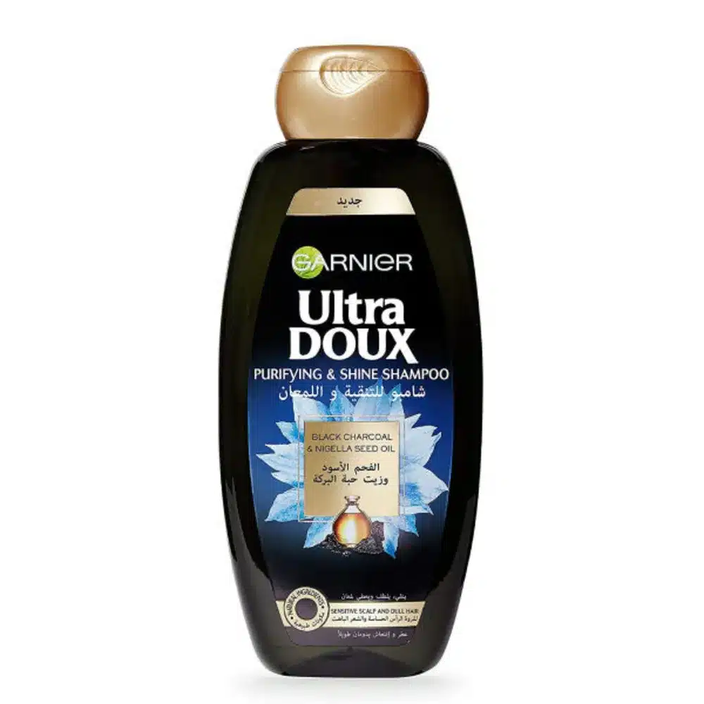 GARNIER-ULTRA-DOUX-HAIR-SHAMPOO-BLACK-CHARCOAL-NIGALLA-600-ML.webp غارنييه الترا دو شامبو بالفحم الاسود وحبة البركة 600 مل - الصورة 1
