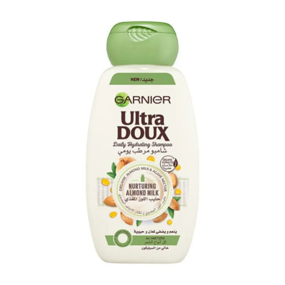 GARNIER-ULTRA-DOUX-HAIR-SHAMPOO-DAILY-HYDRATING-ALMOND-200-ML.webp غارنييه الترا دو شامبو مرطب يومي باللوز لجميع انواع الشعر 200 مل - الصورة 1