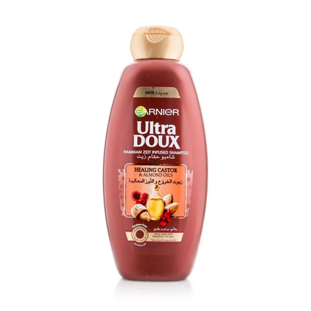 GARNIER-ULTRA-DOUX-HAIR-SHAMPOO-HEALING-CASTOR-AND-ALMOND-OILS-600-700-ML.webp غارنييه الترا دو شامبو بزيت الخروع واللوز 600/700 مل - الصورة 1