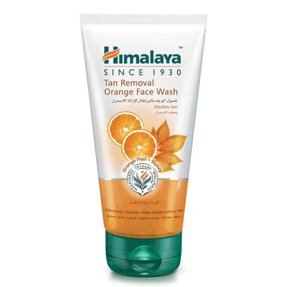 HIMALAYA-TAN-REMOVAL-ORANGE-FACE-WASH-150-ML.webp هيمالايا غسول لتنقية الوجه بالبرتقال لازالة الاسمرار 150 مل - الصورة 1