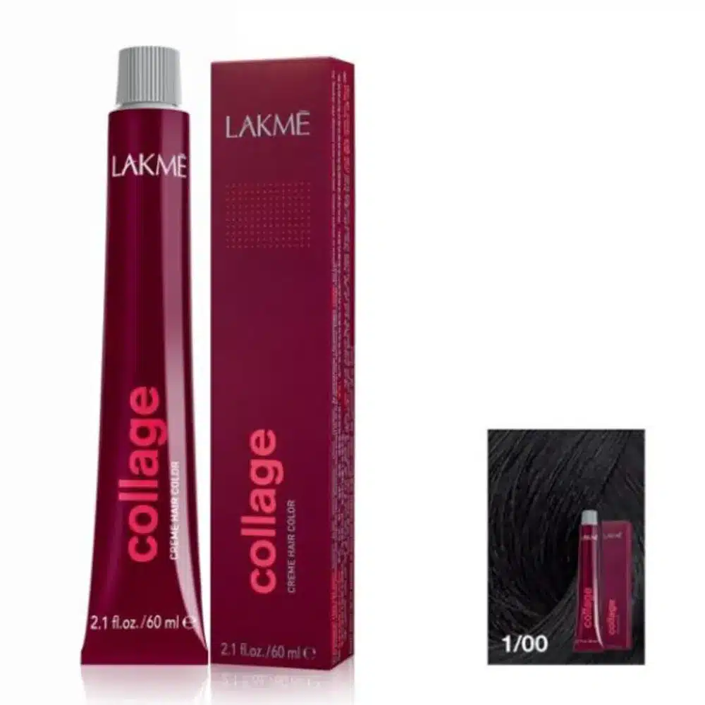 LAKME-COLLAGE-PERMANENT-1-00-60ML.webp لاكمي صبغة دائمه للشعر اسود نيجرو 1/00 - 60 مل - الصورة 1