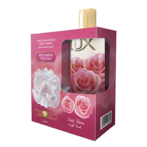 لوكس شاور جيل الورد الناعم 250 مل + ليفة