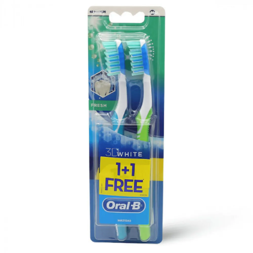 ORAL-B-TOOTH-BRUSH-3D-WHITE-OFFER-FREE-.webp اورال بي فرشاة اسنان 3 دي أبيض عرض (1+1مجانا) - الصورة 1