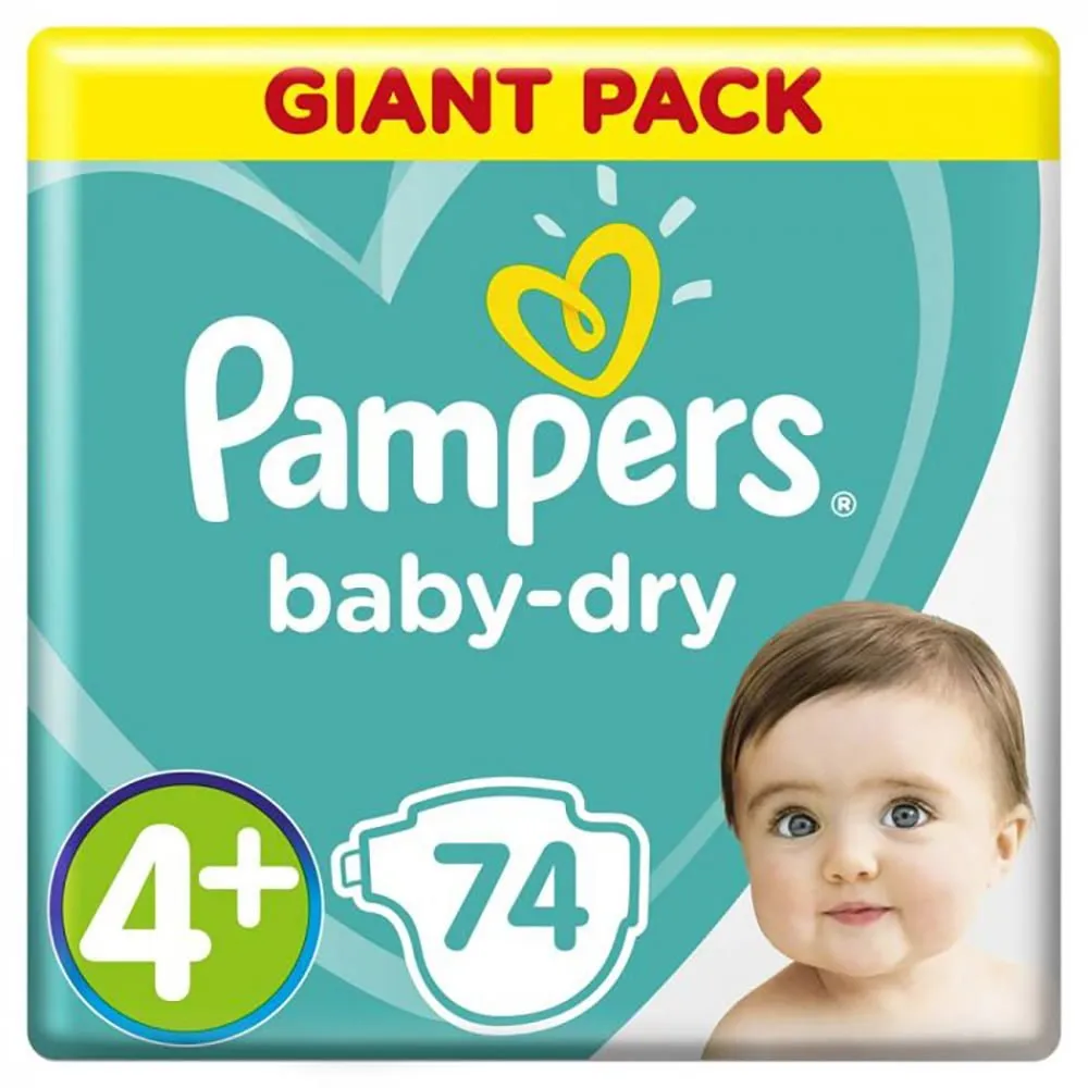 PAMPERS-BABY-DIAPERS-GIANT-4-9-20-KG-702-C.webp بامبرز حفاضات اطفال جيانت (4+) 9-20 كجم 74 حبة - الصورة 1