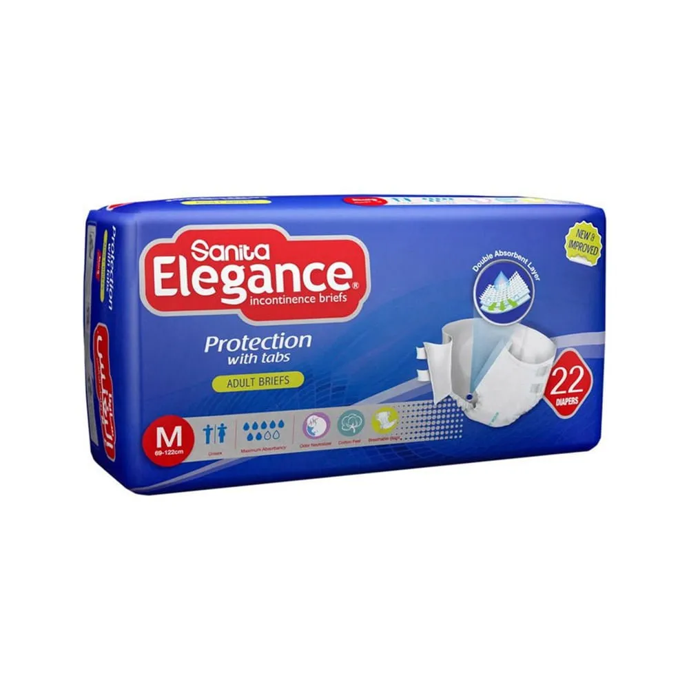SANITA-ELIGANCE-ADULT-DIAPER-MEDIUM-22-X-2-C.webp سانيتا اليجانس كبار السن وسط 22 حفاضات - الصورة 1