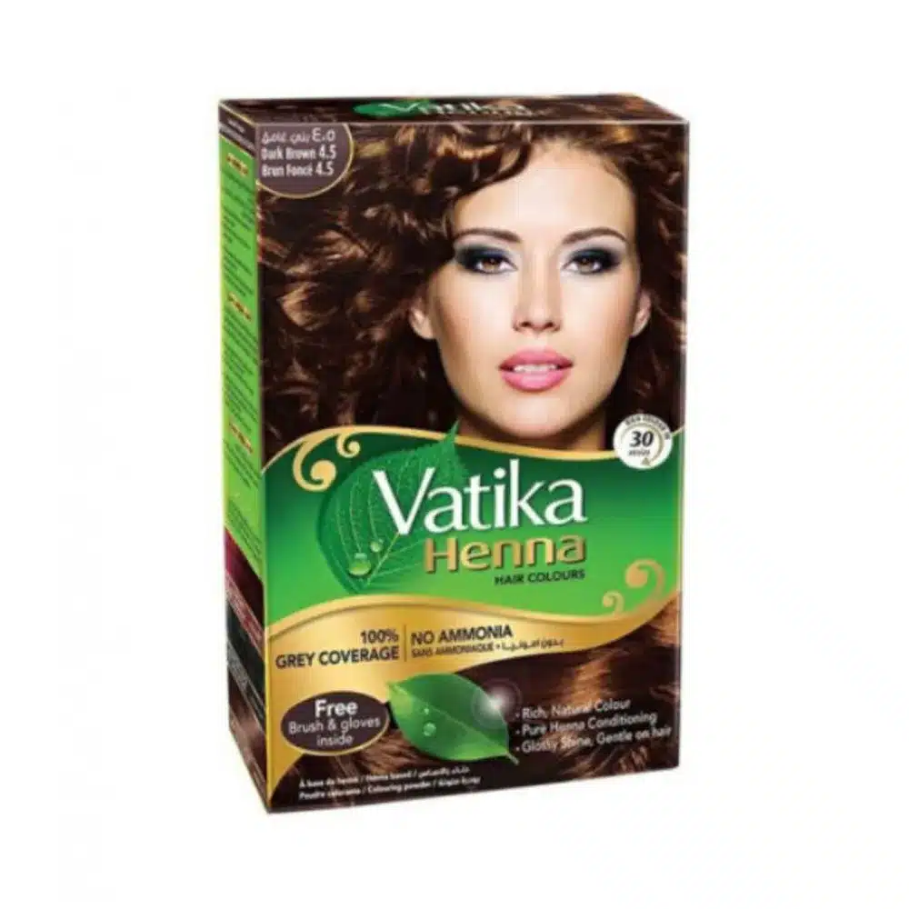 VATIKA-HAIR-HENNA-DARK-BROWN-4.5.webp فاتيكا صبغه شعر حنا 15 جم 4.5 بني غامق - الصورة 1